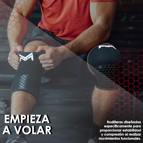 MERCURYAL Pack 2 Rodilleras Crossfit Para Entrenamiento - Rodilleras Gym - Rodilleras Powerlifting - Rodillera Neopreno 5mm - Rodilleras Gimnasio para Hombres y Mujeres (S)