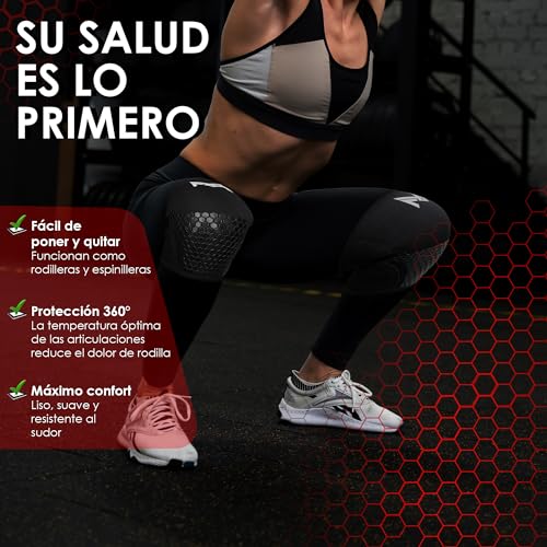 MERCURYAL Pack 2 Rodilleras Crossfit Para Entrenamiento - Rodilleras Gym - Rodilleras Powerlifting - Rodillera Neopreno 5mm - Rodilleras Gimnasio para Hombres y Mujeres (S)