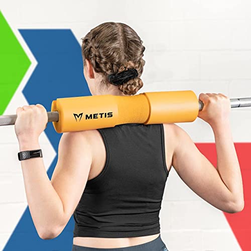 METIS Almohadilla de Espuma para Barra de Ejercicio - Almohadilla de Cojín para Barra | Equipo de Entrenamiento de Fuerza | Accesorios de Barra | Equipo de gimnasio (Naranja)