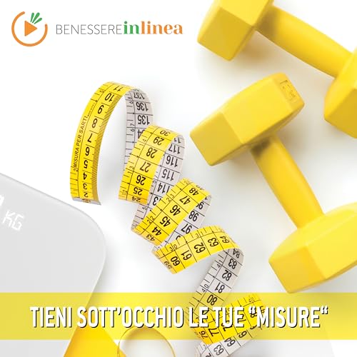 Metro para costura - BENESSERE In Linea® - Metro de sastre Amarillo Suave Con Práctico Estuche De Plástico Rígido - Cinta métrica costura Profesional Envolvente Doble Graduación 1.5 Mt