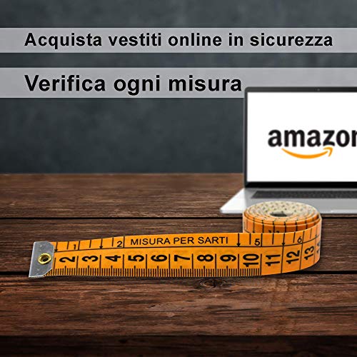 Metro para costura - BENESSERE In Linea® - Metro de sastre naranja Suave Con Práctico Estuche De Plástico Rígido - Cinta métrica costura Profesional Envolvente Doble Graduación 1.5 Mt