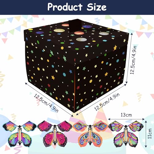 MHDUYEG Caja De Regalo Sorpresa, Cajas Sorpresa Caja Sorpresa Mariposas Voladoras Caja De Explosión Emergente Caja de Sorpresa Creativo de Regalo con Mariposas Caja Sorpresa Explosiva