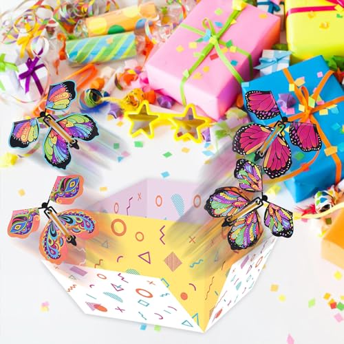 MHDUYEG Caja De Regalo Sorpresa, Cajas SorpresaCaja de Sorpresa Creativo de Regalo con Mariposas Caja Sorpresa Mariposas Voladoras Caja De Explosión Emergente Caja Sorpresa Explosiva(Blanco)