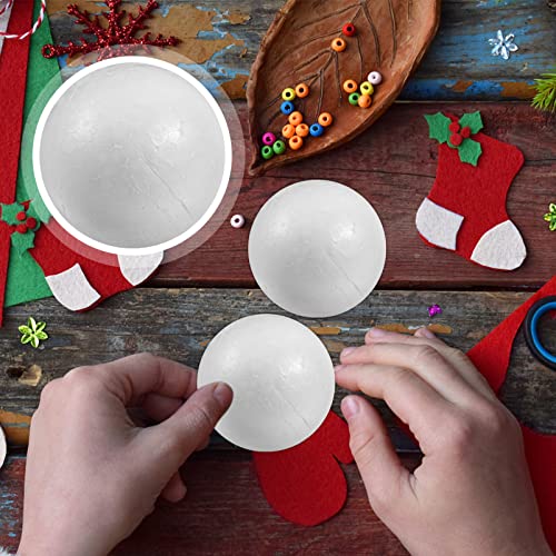 MILISTEN 100 Bolas de Espuma para Manualidades Bolas de Espuma de Poliestireno Lisas para Manualidades Adornos para Manualidades Proyectos Escolares Decoración Navideña (Blanco 2 Cm)