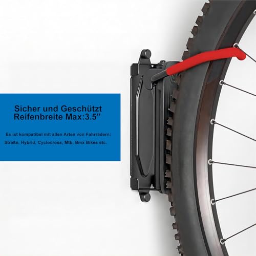 Mimoke Soporte de pared giratorio para bicicleta - Soporte vertical para bicicletas - Almacenamiento de bicicletas para garaje - MTB y bicicleta de carretera