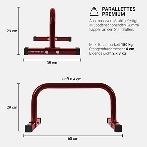 Mini Barras PARALELAS Professional L x An x Al: 60x35x29 cm | Empuñaduras de Push-up con Barras de Flexiones