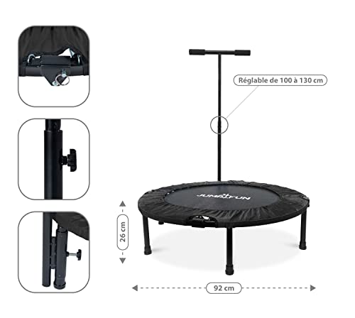 Mini Cama Elástica - Trampolín Fitness Jump4fun Plegable T-Bar - Ø92cm