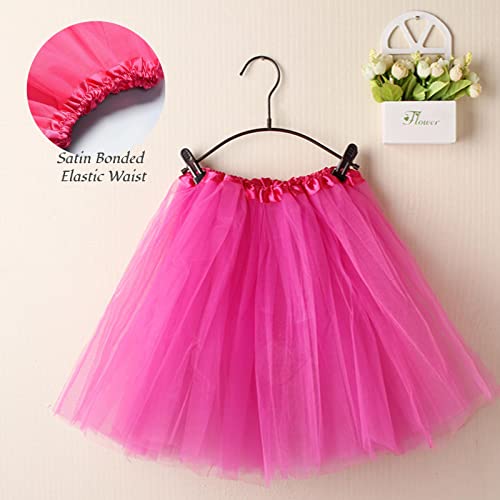 mini kitty Tutu Falda para Mujer Faldas de Tul Elástico 4 Capas Disfraces de Ballet Bail Tutus Niña para Halloween Fiesta Costume Carnaval Bailarina (Rosa)