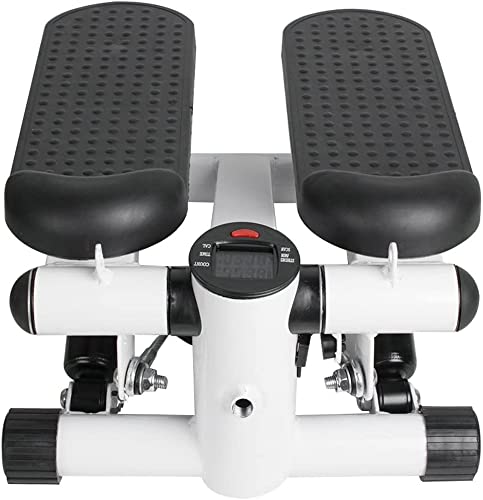 Mini Steeper con Cuerdas de Resistencia Silvano, Soporte Maximo 100Kg, Pantalla LCD, Peldaños Antideslizantes, Ideal para Tonificar Piernas y Brazos, Gimnasio en Casa, Ejercicio,Fitness