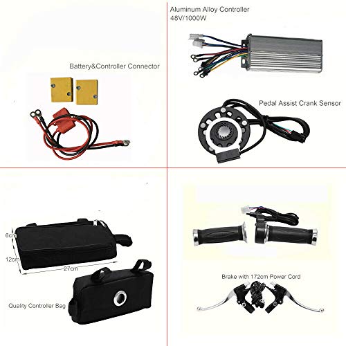 MINUS ONE 28 Kit de conversión de Bicicleta eléctrica Zoll Elektro-Fahrrad Umbausatz Hinterrad Heckmotor, 48V / 1000W