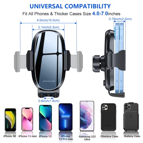 Miracase Soporte Móvil Coche Universal del Aire Ventilación, Compatible con iPhone 15 14 13 12 11 XS XR, Xiaomi, Samsung y Más