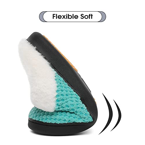 Mishansha Zapatillas de Estar en Casa Mujer Invierno Pantuflas de Espuma Viscoelastica Ligeras calentitas con Forro Suave,Menta Verde 38 EU