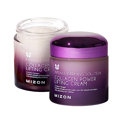 [Mizon] Crema Power Lifting de Colágeno (75ml) Hidratante Intensivo con 75% de Extracto de Colágeno Marino, Cosmético Coreano (Collagen Power Lifting Cream)