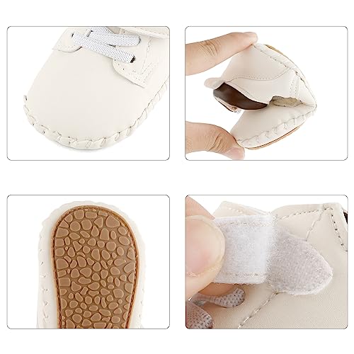 MK MATT KEELY Zapatillas Bebé Niños Zapatos Primeros Pasos Botas de Vestir con Suela Antideslizante,Blanco,6-12 Meses