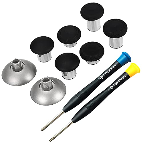 MMOBIEL Palillos magnéticos de Metal 8 en 1, joysticks analógicos de máximo Agarre Compatible con PS4, PS4 Slim, PS4 Pro Dualshock, Xbox One, Xbox One Elite, Xbox One S Negro Incl. (+) y