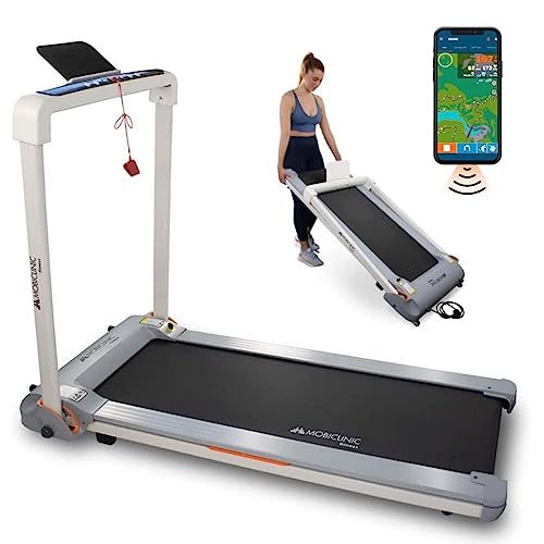 Mobiclinic, Cinta de Correr Plegable, Tibet, Ajustable 14 km/h, 1100W, Peso máx. 100 kg, Bluetooth, 20 velocidades, Display LED, Aplicación ZWIFT Entrenamiento, Soporte móvil, Parada de Emergencia