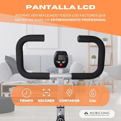 Mobiclinic® Fitness, Máquina de abdominales, Plegado compacto, Vitalfit, Estiramiento y entrenamiento Multifunción, Pantalla LCD, Carga 100KG, Gym en casa, Manillar ajustable, Base antideslizante