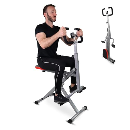 Mobiclinic® Fitness, Máquina de abdominales, Plegado compacto, Vitalfit, Estiramiento y entrenamiento Multifunción, Pantalla LCD, Carga 100KG, Gym en casa, Manillar ajustable, Base antideslizante