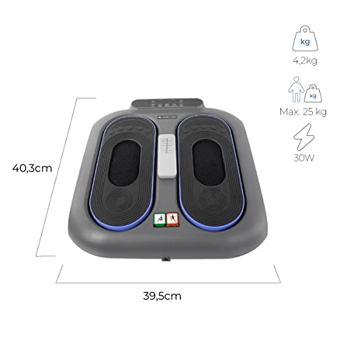 Mobiclinic, Masajeador de pies, Vibración 10 Niveles de Velocidad, 5 Programas, Temporizador, Masajeador pies y piernas con vibración, Vibrolegs, Control remoto y panel de control LED, VIBFIT