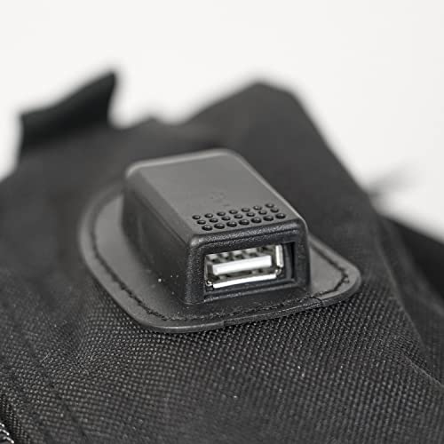 Mochila 25 litros TACTICAL USB TS con USB | 24h Urban everyday Assault BackPack Molle Bag Rucksack | Mochila negra con enchufe USB Asalto 1-3 días | US Assault 25L 25L-TS-USB (ESPAÑA)