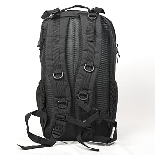 Mochila 25 litros TACTICAL USB TS con USB | 24h Urban everyday Assault BackPack Molle Bag Rucksack | Mochila negra con enchufe USB Asalto 1-3 días | US Assault 25L 25L-TS-USB (ESPAÑA)