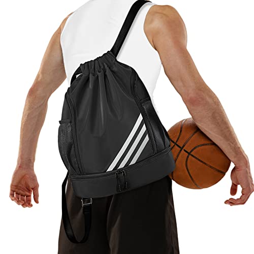 Mochila Cuerdas, Bolsa de Cuerdas Hombre, Mochila con Cordón Mujer, Mochila Deportiva con Bolsillo Lateral, para Deporte, Escolar, Senderismo, Gimnasio, Viaje, Playa