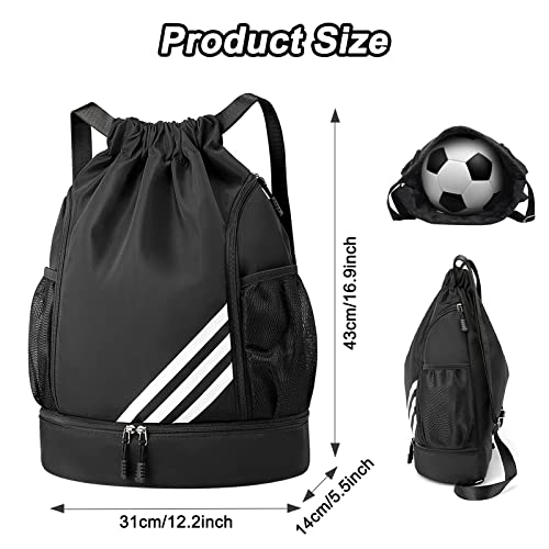 Mochila Cuerdas, Bolsa de Cuerdas Hombre, Mochila con Cordón Mujer, Mochila Deportiva con Bolsillo Lateral, para Deporte, Escolar, Senderismo, Gimnasio, Viaje, Playa