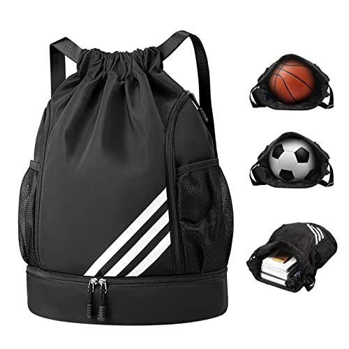 Mochila Cuerdas, Bolsa de Cuerdas Hombre, Mochila con Cordón Mujer, Mochila Deportiva con Bolsillo Lateral, para Deporte, Escolar, Senderismo, Gimnasio, Viaje, Playa