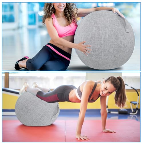 Mocoli 65cm Funda Protectora para Pelota De Ejercicio, Funda para Pelota De Equilibrio, Funda De Tela, Funda Ligera para Pelota De Yoga para Embarazo Fitness Yoga-Gris