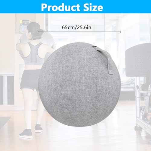 Mocoli 65cm Funda Protectora para Pelota De Ejercicio, Funda para Pelota De Equilibrio, Funda De Tela, Funda Ligera para Pelota De Yoga para Embarazo Fitness Yoga-Gris