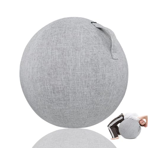 Mocoli 65cm Funda Protectora para Pelota De Ejercicio, Funda para Pelota De Equilibrio, Funda De Tela, Funda Ligera para Pelota De Yoga para Embarazo Fitness Yoga-Gris