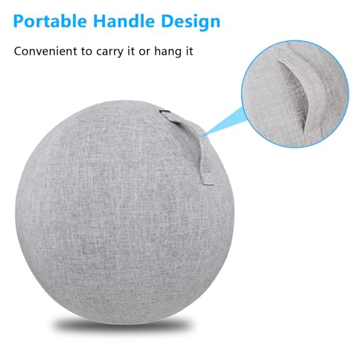 Mocoli 65cm Funda Protectora para Pelota De Ejercicio, Funda para Pelota De Equilibrio, Funda De Tela, Funda Ligera para Pelota De Yoga para Embarazo Fitness Yoga-Gris