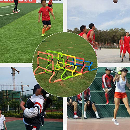 Mokernali Obstáculos de Entrenamiento,Vallas de Entrenamiento,Conjunto de 5 Vallas Ajustables para Entrenamiento de Fútbol y Agilidad,Equipo de Entrenamiento de Velocidad en Color Naranja