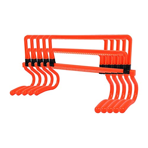 Mokernali Obstáculos de Entrenamiento,Vallas de Entrenamiento,Conjunto de 5 Vallas Ajustables para Entrenamiento de Fútbol y Agilidad,Equipo de Entrenamiento de Velocidad en Color Naranja