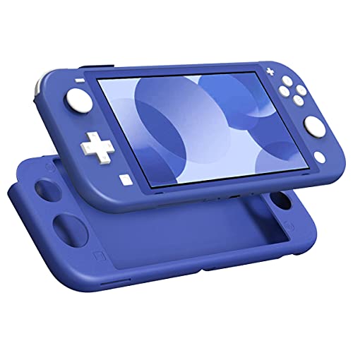 MoKo Funda Compatible con Nintendo Switch Lite, Carcasa Protectora de Silicona Case Resistente Anti-Arañazo Cover Accesorios Compatible con Switch Lite Consola y Mando, Azul