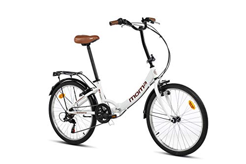 Moma Bikes Bicicleta Plegable Urbana TOP CLASS 24", Aluminio, SHIMANO 6v, Sillin Confort