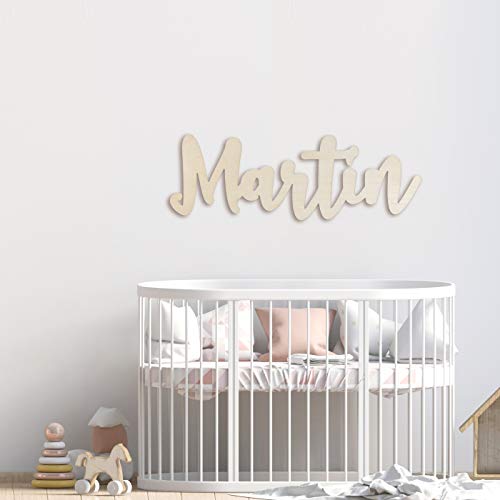 MONAMI - Nombre en Madera de Haya Personalizado. Dos Opciones de tamaño: 30cm y 60cm. Ideal para Decorar y Regalar