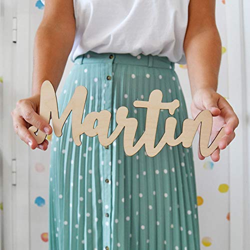 MONAMI - Nombre en Madera de Haya Personalizado. Dos Opciones de tamaño: 30cm y 60cm. Ideal para Decorar y Regalar