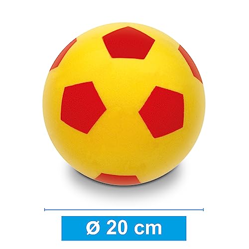 Mondo Toys - SOFT FOOTBALL 200 - Pelota esponja diámetro 20 cm - 1 pelota en esponja suave - colores variados - 07852