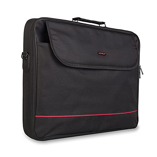 MONRAY PASSENGER - Funda Portátil, Maletín Portátil, Para Ordenador Portátil de hasta 16", Correa de Transporte Desmontable, Compartimentos Internos y Externos, Peso 756 g, Color Negro