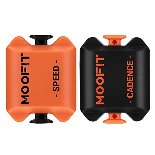 moofit CS8 Sensor de Velocidad/Cadencia para Ciclismo, Sensor de Velocidad | Distancia | Cadencia, Inalámbricos Bluetooth y Ant+ con Tecnología de Baja Energía Resistente al Agua IP67, Naranja