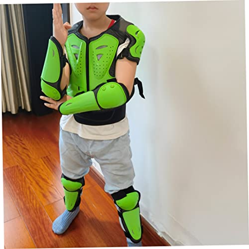 Motocicleta Cuerpo Armadura Set, Niños Armadura de cuerpo completo, Moto Motocross Equipo de Protección 5-13 Años Chaquetas de moto con rodilleras y coderas para la actividad al aire libre, Verde