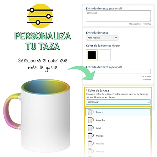 Movilshop Taza Personalizada Personaliza Tu Taza con Foto y Texto Imagen de Cerámica con Familiares, Amigos, niños - Regalo Original para Empezar el día Tomando Café Cargadito o té.