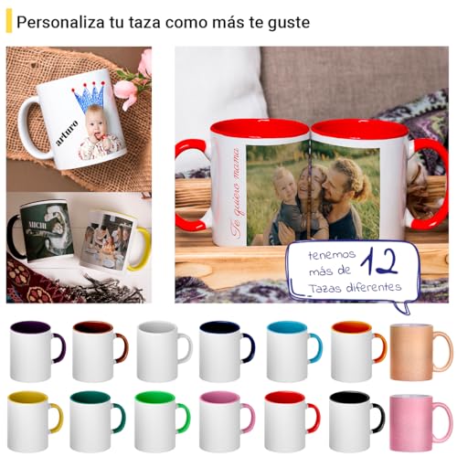 Movilshop Taza Personalizada Personaliza Tu Taza con Foto y Texto Imagen de Cerámica con Familiares, Amigos, niños - Regalo Original para Empezar el día Tomando Café Cargadito o té.