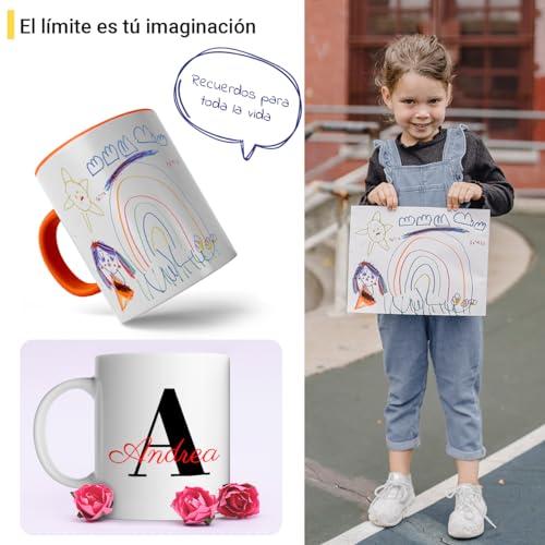 Movilshop Taza Personalizada Personaliza Tu Taza con Foto y Texto Imagen de Cerámica con Familiares, Amigos, niños - Regalo Original para Empezar el día Tomando Café Cargadito o té.