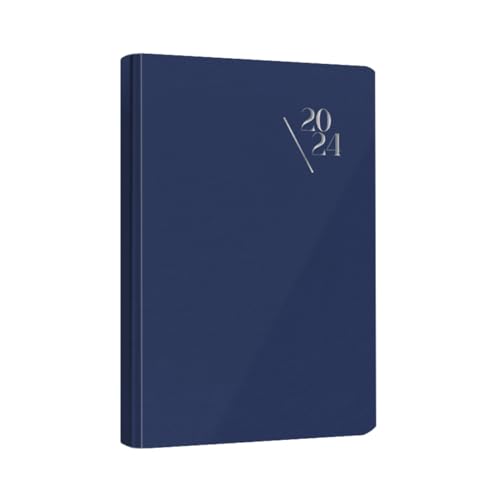 MP, Set de 2uds Agendas 2024 Día Página, 150x210mm, Agenda Planificador Diario, Calendario,Contactos, Notas, Recordar, Tapa Dura Acolchada Polipiel, Vista Horizontal, Español