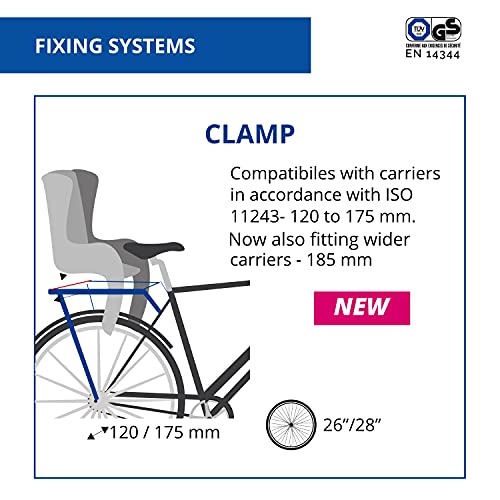 Mr Fox 2021 - Asiento Posterior Reclinable de bibicleta - cojín y Respaldo de Polipiel - para niños de hasta 22 kg, de 3 a 8 años - Se Fija al Portaequipaje - Negro