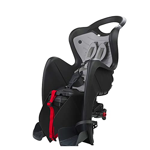 Mr Fox 2021 - Asiento Posterior Reclinable de bibicleta - cojín y Respaldo de Polipiel - para niños de hasta 22 kg, de 3 a 8 años - Se Fija al Portaequipaje - Negro