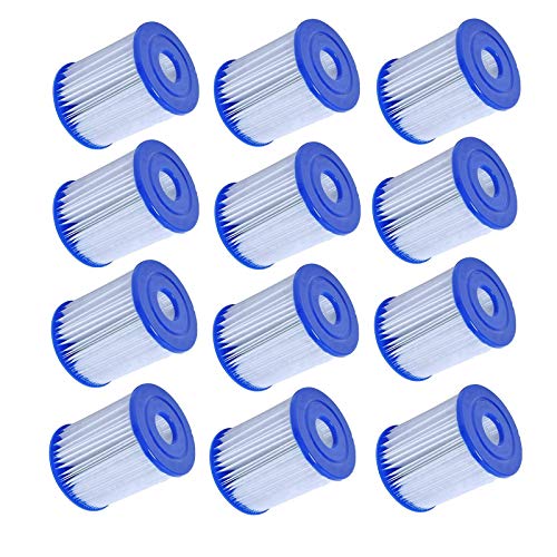 Mscomft para Bestway 58093 - Filtros de Cartucho, Cartucho de Filtro de Piscina Tipo I, Filtro Bomba Piscina para Bestway 58381 (12 PCS)