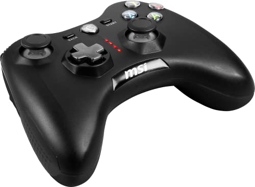 MSI FORCE GC30 V2 Controlador Gamepad Inalámbrico para PC - 2.4 GHz, Batería 600mAh Li-ion, Cubiertas D-Pad Intercambiables, 2 Motores de Vibración, USB 2.0 - Con Cable/Inalámbrico